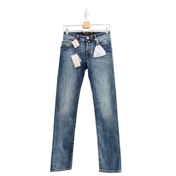 Jacob Cohen Milano 622 Slim Italian Designer Men’s Jeans Button Fly Luxury Denim - Picture 1 of 10